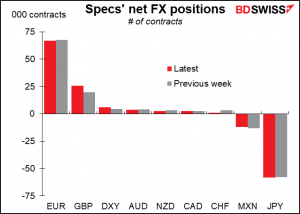 Soecs' net FX positions