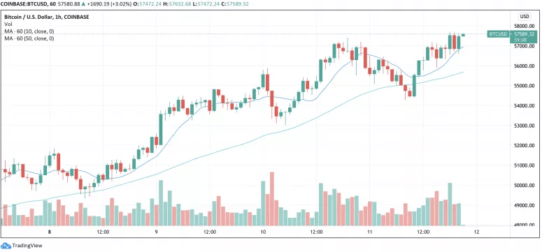 Bitcoin Rallies Near $58K, Stocks Soar to Record Highs