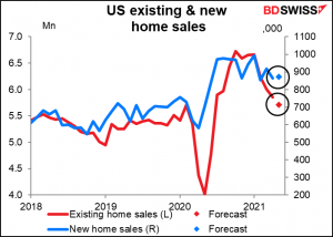 US existing & new home sales 