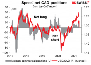 Spes' net CAD positions