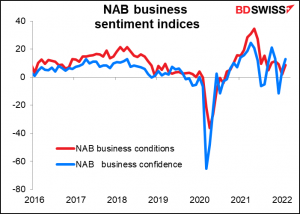 NAB business sentiment indices