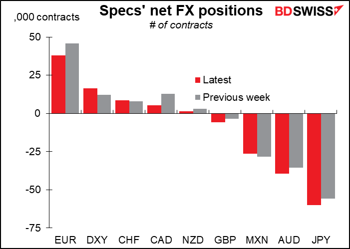 Soecs' net FX positions