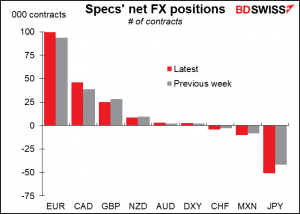 Srecs' net FX positions