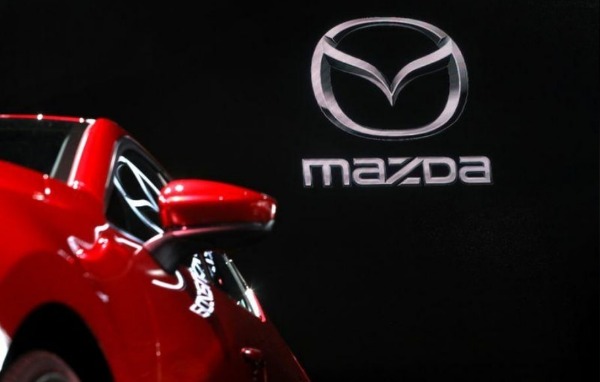 A 2020 Mazda 3 is seen on display at the 2019 New York International Auto Show in New York City, New York, U.S,