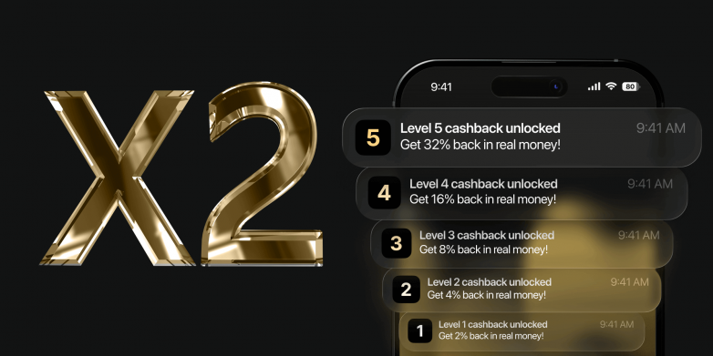 Upgraded Cashback System for GOLD Clients—x2 at Every Level!